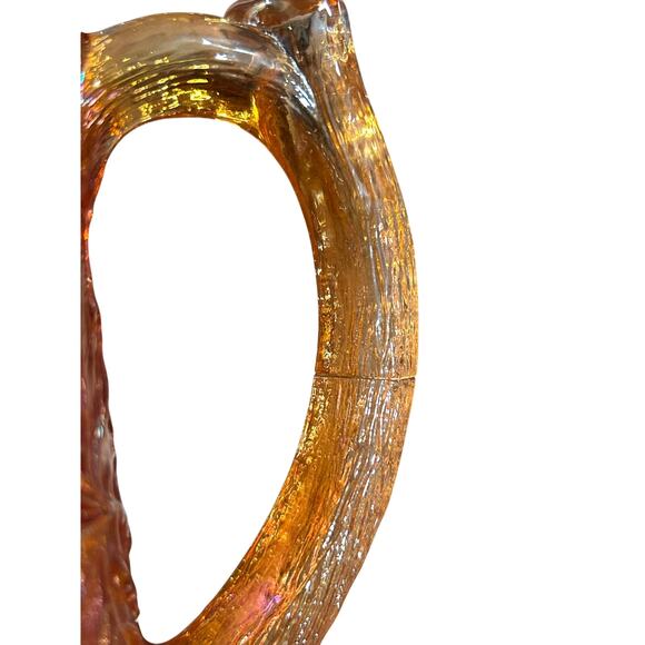 Imperial Iridescent Carnival Glass Marigold Pitcher Grape Vine Vintage Orange - Picture 4 of 9